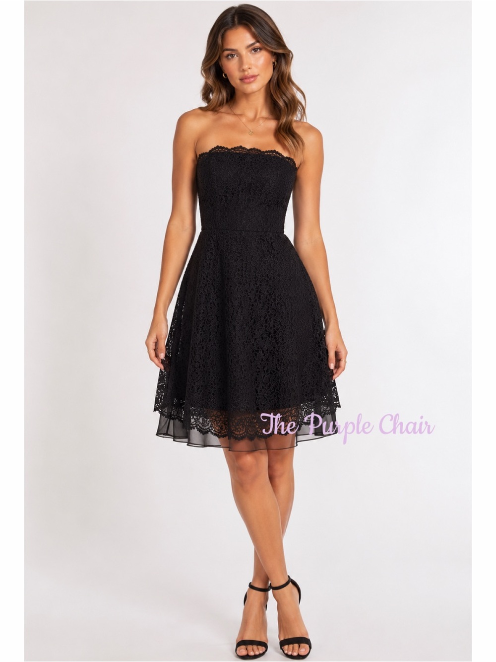 JOIE NWT Caviar Black Lace Overlay NYOMI Organza Hem Strapless Dress S